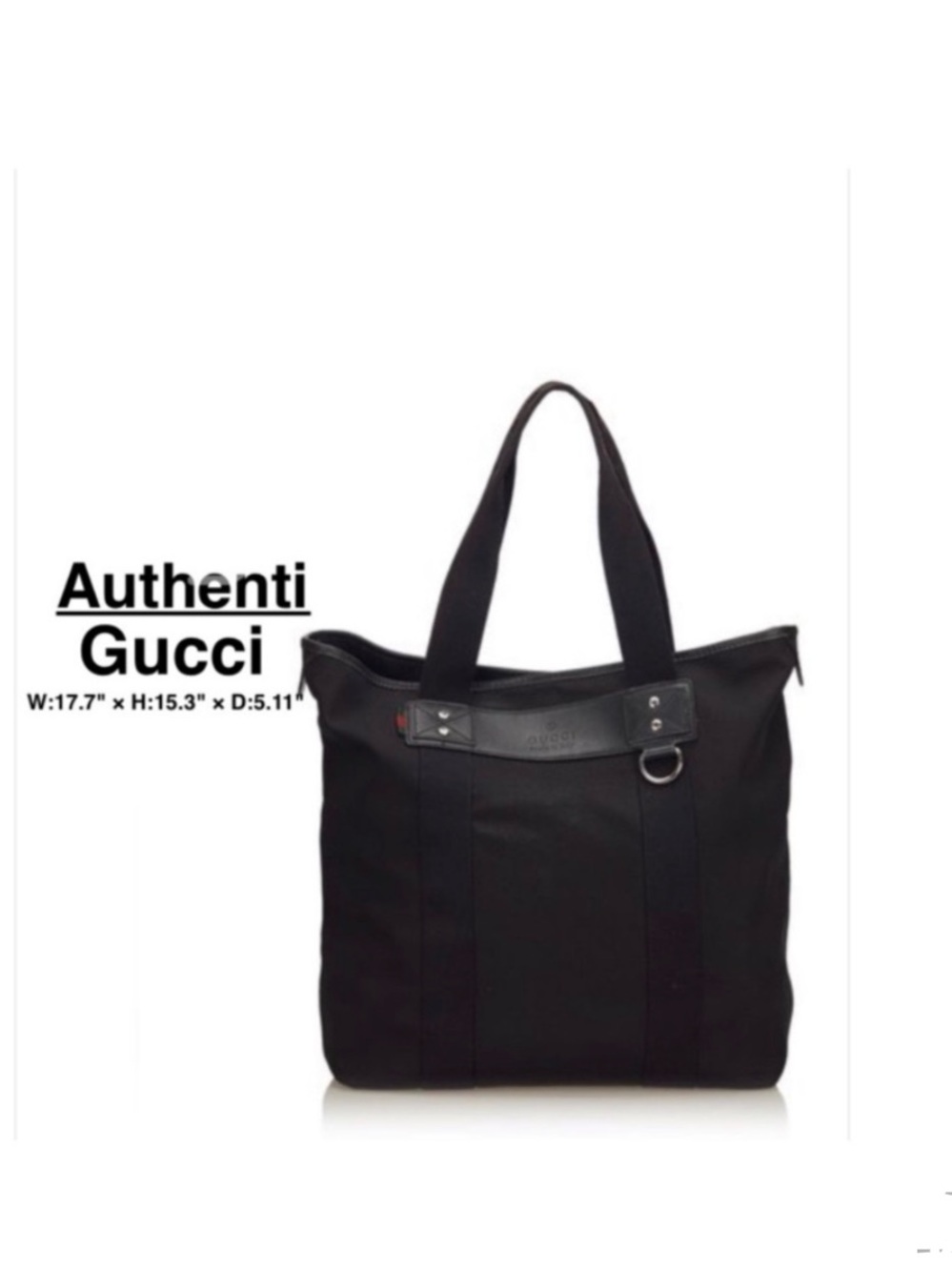 Gucci Canvas Tote Bag Classic Black in excellent condition code 268175 520981 ⭐️